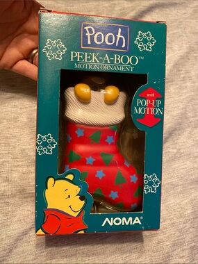 Winnie The Pooh Motion Ornament Peek A Boo Pops Up & Down Stocking Noma NEW